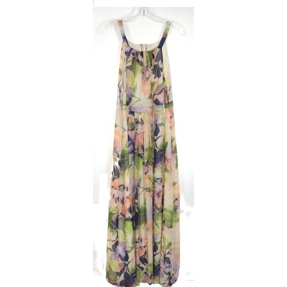 Womens Plus Size 1X ModCloth Essence Of Presence Floral Chiffon Maxi Dress - Picture 5 of 9